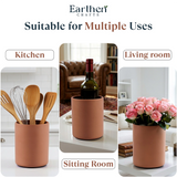Earthen Crafts product used in kitchen, living room, and sitting room settings.
