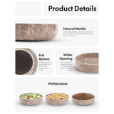 natural marble bowls with felt bottom, wider opening, and multipurpose use.