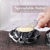 Marble breakfast butter Keeper designed to keep butter soft and ready to spread.