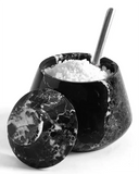 Earthen Crafts Marble Salt Cellar with Lid & Spoon – 3