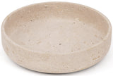 Beige stone bowl on a white background