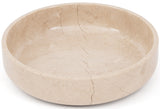 Beige stone bowl on a white background
