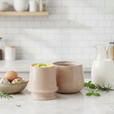 Beige Butter Keeper With Cream Herb Peeler with Brush