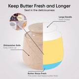 Beige Butter Keeper With Cream Herb Peeler with Brush