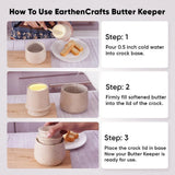 Beige Butter Keeper With Cream Herb Peeler with Brush