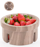 Marble Berry Bowl 5.5" Decorative Round Stone Fruit Storage Container with Holes for Kitchen & Table Decor