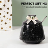 Black Salt Cellar 4" with Travertine Coaster Set of 4