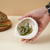 Beige Butter Keeper With Cream Herb Peeler with Brush