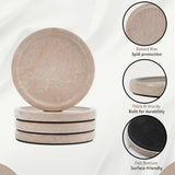 Stone coaster set with raised rim, thick sturdy design, and felt bottom on a white background.