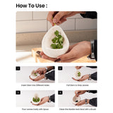 Marble herb bowl with instructions on how to use it