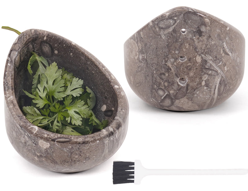 Marble Herb Peeler 3 inch Handheld Peeler Cup for Removing Leaf, Ideal for Parsley, Cilantro, Rosemary, Home & Kitchen Decor